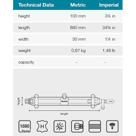 Bederní pás Makita 880 x 100 mm E-15366 - 3