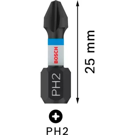 Skrutkovací bit Bosch PRO Impact Control 25 mm PH2 2 ks 2608522403 - 9