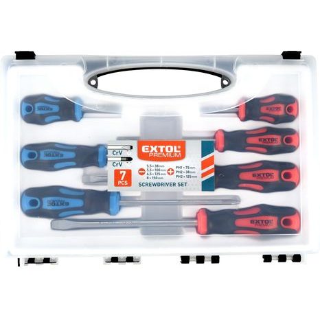 EXTOL PREMIUM 8819257 - skrutkovače sada 7ks, 4x (-), 3x (PH), CrV - 2