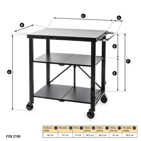 Grilovací stolek skládací FIELDMANN FZG 2100 - 3