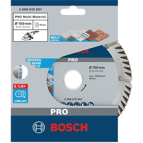 Diamantový dělicí kotouč Bosch PRO Multi Material 150 mm 1 ks 2608615061 - 2