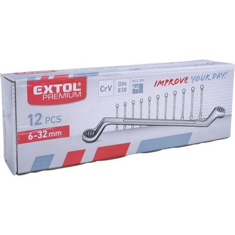 EXTOL PREMIUM 6233 - klíče očkové, sada 12ks, 6-32mm - 3