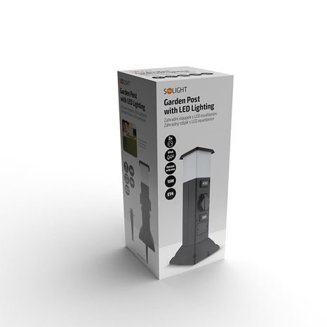 Zahradní sloupek SOLIGHT s LED osvětlením, 2 zásuvky PG05 - 9