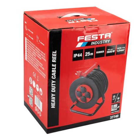 Venkovní prodlužovací kabel na bubnu 25m 3x2,5mm² FESTA INDUSTRY 37740 - 4