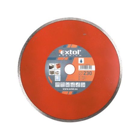 EXTOL PREMIUM 108735 - kotouč diamantový řezný celoobvodový - mokré řezání, 230x22,2x3mm