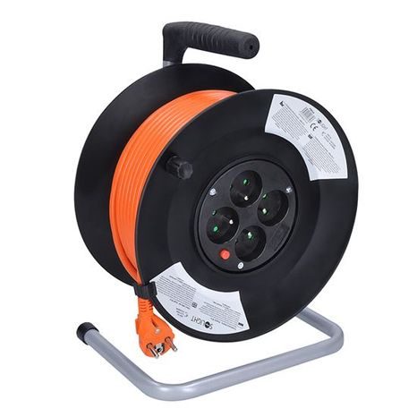 Prodlužovací kabel SOLIGHT 3x1,5mm² buben 50m, 4x zásuvka PB04