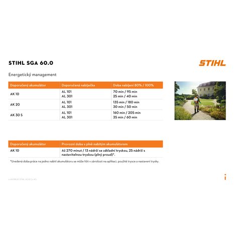 Aku zádový postřikovač STIHL SGA 60 - 4