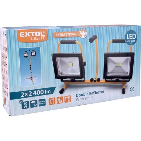 EXTOL LIGHT 43283 - reflektor LED, 2x2400lm, se stojanem 168cm - 7