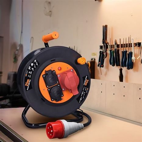 Venkovní prodlužovací kabel SOLIGHT buben 25m, 5x1,5mm² PB40 - 7