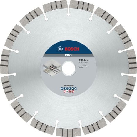 Diamantový segmentový kotouč Bosch PRO Concrete 230 mm 2608602655