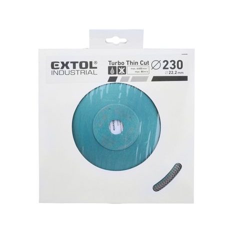 EXTOL INDUSTRIAL 8703045 - kotouč diamantový řezný, turbo Thin Cut, suché i mokré řezání, 230x22,2x2mm - 2