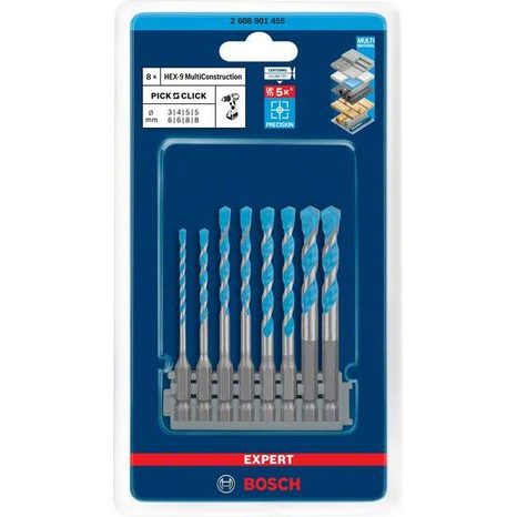 Sada vrtáků Bosch EXPERT HEX-9 Multi Construction 2608901455 - 2