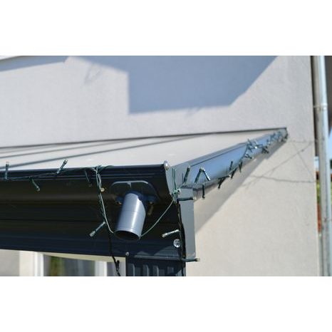 Hliníková pergola LANITPLAST WALL 33 antracit + čirý PC LG2086 - 7