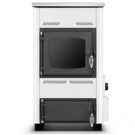 Poškozeno - Krbová kamna s varnou plotnou a výměníkem TEMY ES 15 kW Bílá