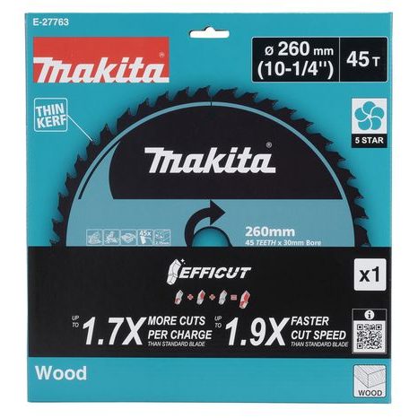 Pilový kotouč na dřevo Makita Efficut 260 mm 45Z E-27763 - 2