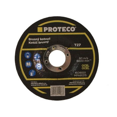 Proteco kotouč brusný 115x6.4x22.2mm, zvýšený střed, ocel 10.20-B-115-64