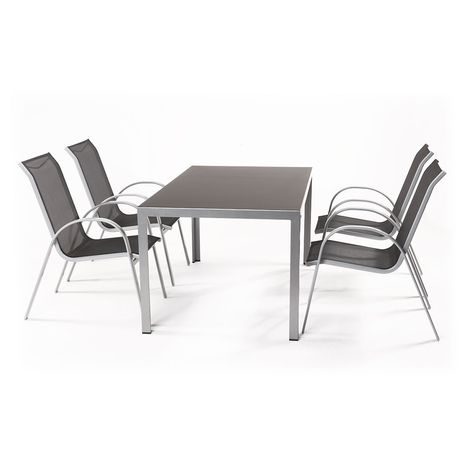 Creador Vergio 4+ - sestava nábytku z hliníku (1x stůl Ryan + 4x židle Vera Basic) - 2