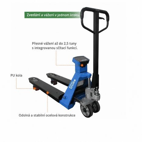 Ruční paletový vozík GÜDE GHW Scale 2500 - 5