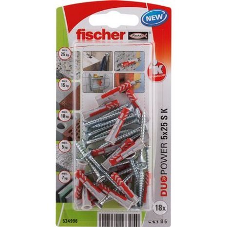 Fischer DuoPower 5 x 25 S K Blistr NV 00534996