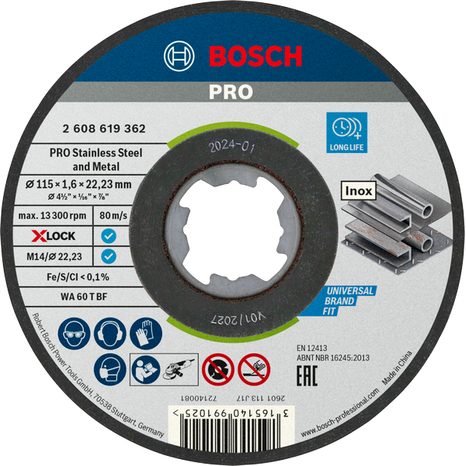 Řezný kotouč Bosch PRO Stainless Steel and Metal 115 x 1,6 mm 2608619362