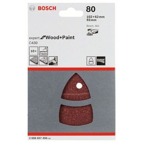 10x Brusný papír Bosch C430 2608607408 - 2