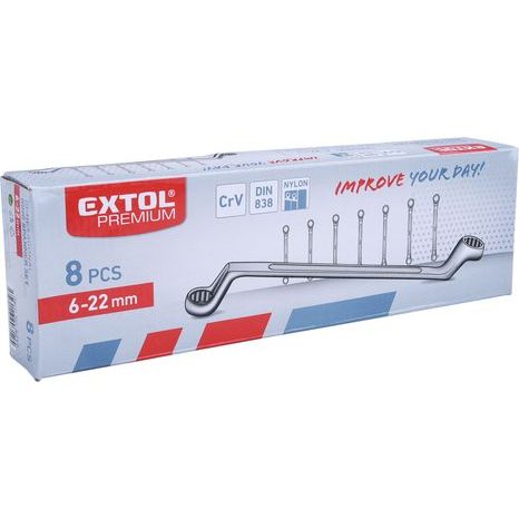 EXTOL PREMIUM 6219 - klíče očkové, sada 8ks, 6-22mm - 3