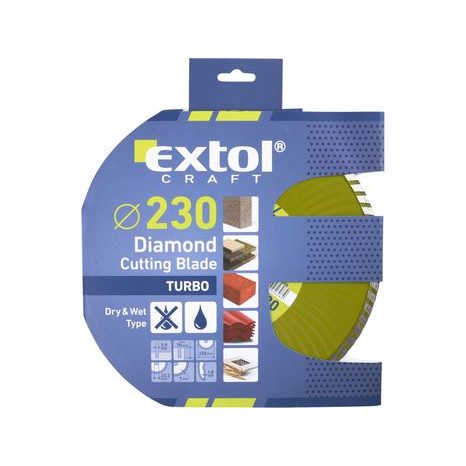 EXTOL CRAFT 108855 - kotouč diamantový řezný, turbo - suché i mokré řezání, 230x22,2x3mm - 2