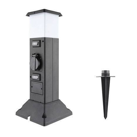 Zahradní sloupek SOLIGHT s LED osvětlením, 2 zásuvky PG05 - 2