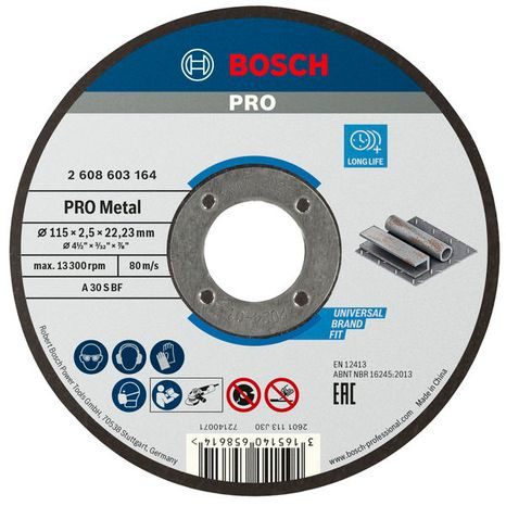 Řezný kotouč Bosch PRO Metal 115 x 2,5 mm 2608603164