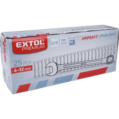 EXTOL PREMIUM 6334 - klíče očkoploché, sada 25ks, 6-32mm - 2