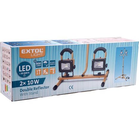 EXTOL LIGHT 43281 - reflektor LED, 2x800lm, se stojanem 125cm - 8