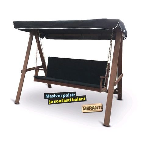 Záhradná hojdačka so strieškou Bahara čierna VeGA - 2