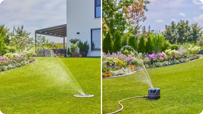 Nadzemní a podzemní instalace zavlažovacího systému Gardena AquaPrecise