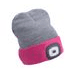 Čepice s čelovkou 45lm EXTOL LIGHT 43197 nabíjecí, světle šedá/růžová, oboustranná
