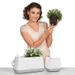 Samozavlažovací květináč Yula 14 cm, bílá + zelená, Lechuza 6173 - 3