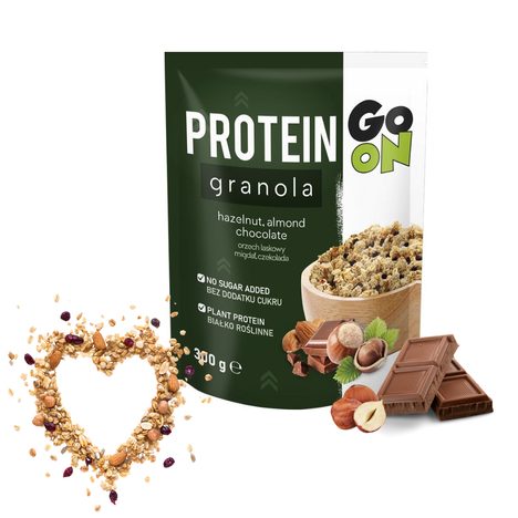 Proteinová Granola bez cukru - Lískový ořech, mandle a čokoláda