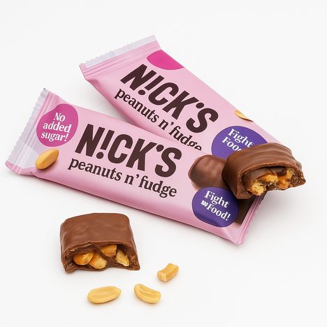 Keto tyčinka s nugátem, karamelem a arašídy a stévií