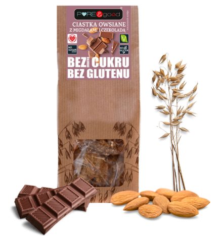 LowCarb bezlepkové ovesné sušenky s mandlemi a čokoládou