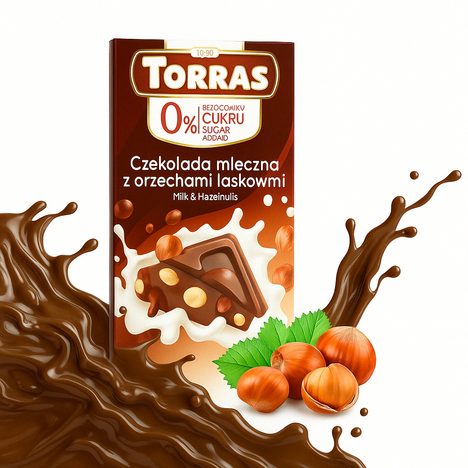 LowCarb mléčná čokoláda s lískovými oříšky
