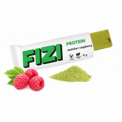 KETO proteinová tyčinka s malinou a matchou