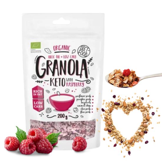 Bio Keto Granola s malinami