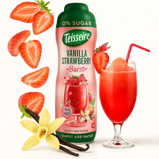 KETO Lahodný sirup - Vanilka a jahoda