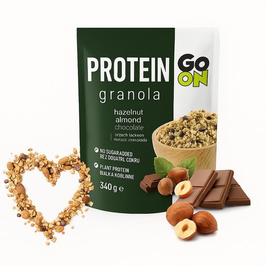 Proteinová Granola bez cukru - Lískový ořech, mandle a čokoláda