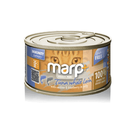 Marp Holistic Plus konzerva pro kočky – Tuňák se sardinkami a borůvkami v želé 24x70g