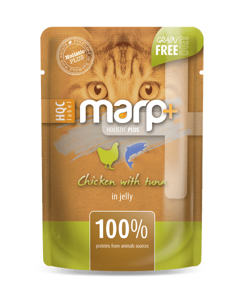 Marp Holistic Plus kapsička pro kočky - Kuře s tuňákem v želé 24x55g