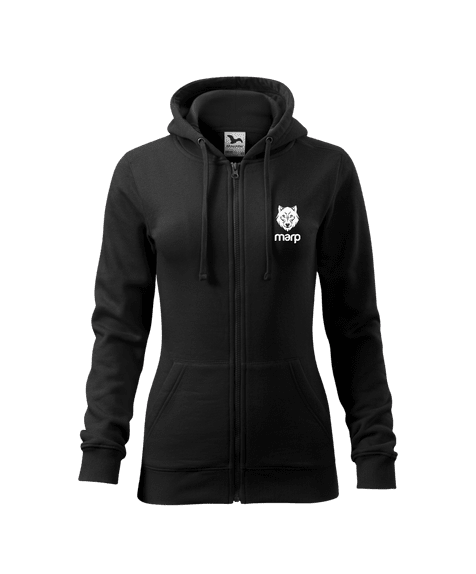 Marp Damen Hoodie mit Kapuze Minimal - schwarz