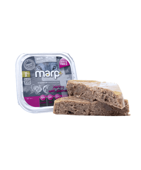 Marp Natural Plus Tray for Dogs – Turkey with Salmon 12x150g