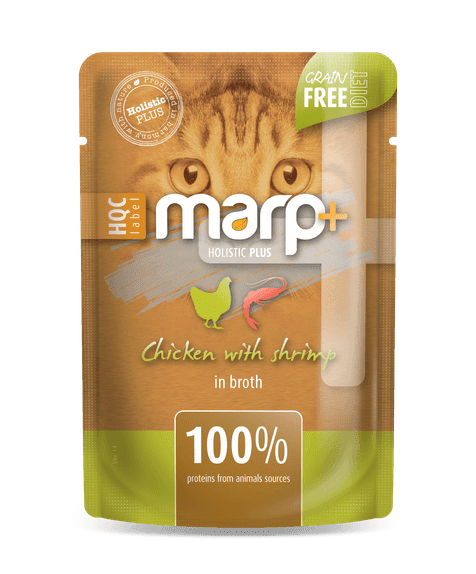 Marp Holistic Plus kapsička pro kočky - Kuře s krevetami ve vývaru 24x55g
