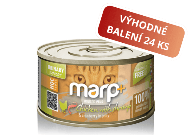 Marp Holistic Plus – Chicken with shrimp and cranberry in jelly 24x70g