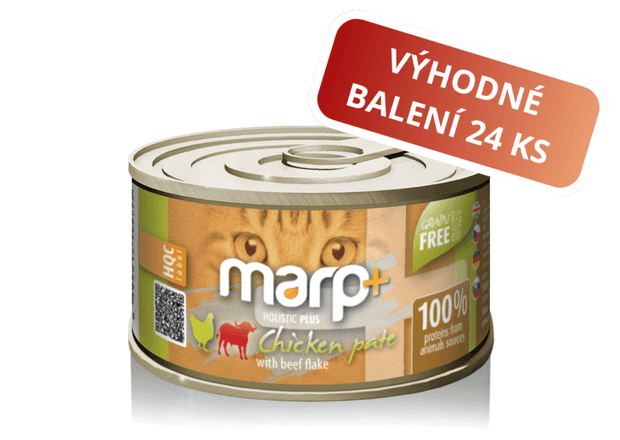 Marp Holistic Plus – Chicken pate with beef flake 24x70g